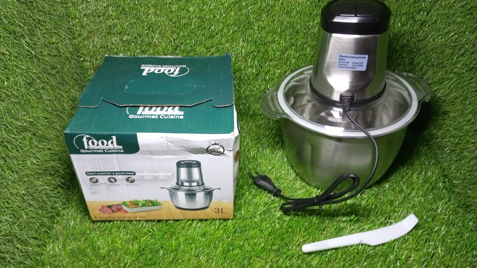2363 Stainless Steel Electric Meat Grinders with Bowl Heavy for Kitchen Food Chopper, Meat, Vegetables, Onion , Garlic Slicer Dicer, Fruit & Nuts Blender (3L, 300Watts) DeoDap 2363 Stainless Steel Electric Meat Grinders with Bowl Heavy for Kitchen Food Chopper, Meat, Vegetables, Onion , Garlic Slicer Dicer, Fruit & Nuts Blender (3L, 300Watts) DeoDap